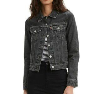 Brand New Levi Original Trucker Jacket in Stoned Washed Black  Size S Bust 35 in